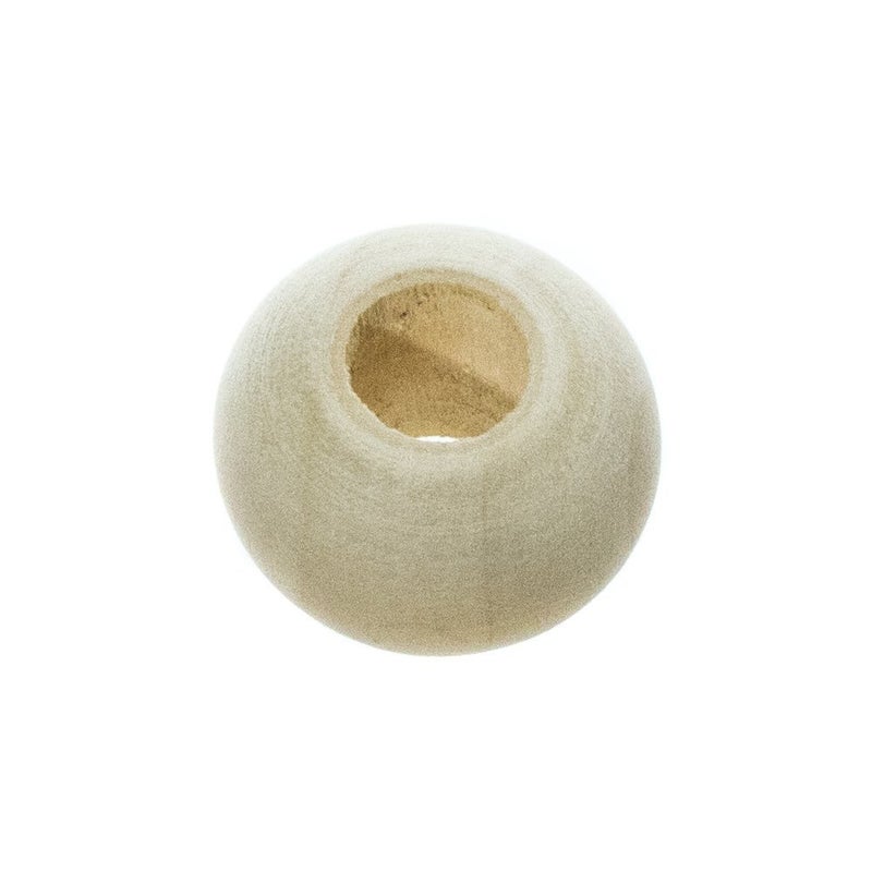 Craft County 20 Pack of 1 Inch Natural Wooden Round Ball Spacer Beads - Charms for DIY Crafts - Image 2